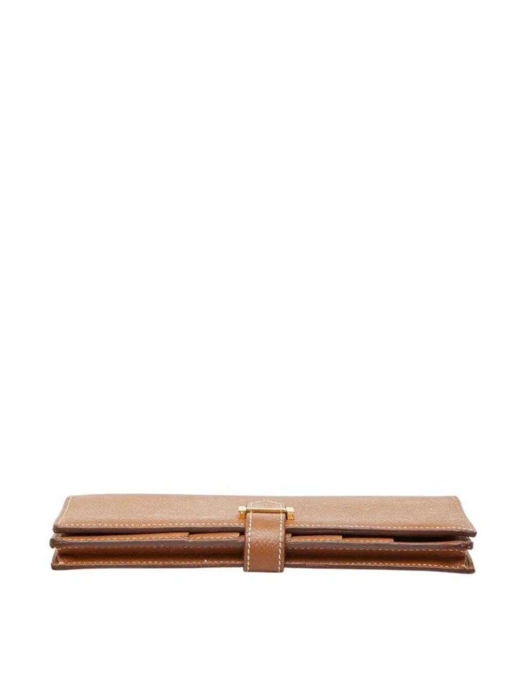 Hermes Bearn Souffle Folding Wallet Brown Gold Veau Epsom